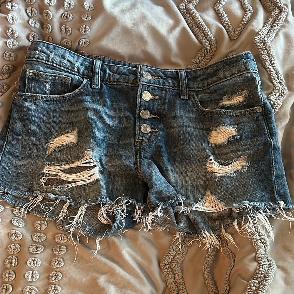 Lucky Brand Blue Distressed Jean Shorts